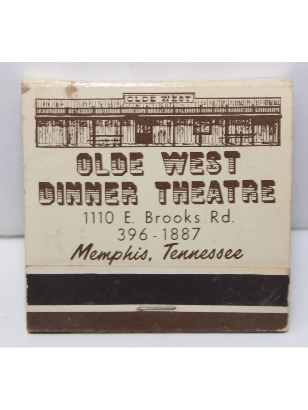 Vintage 60s Matchbook Olde West Dinner Theatre E. Brooks Road Memphis, Tennessee